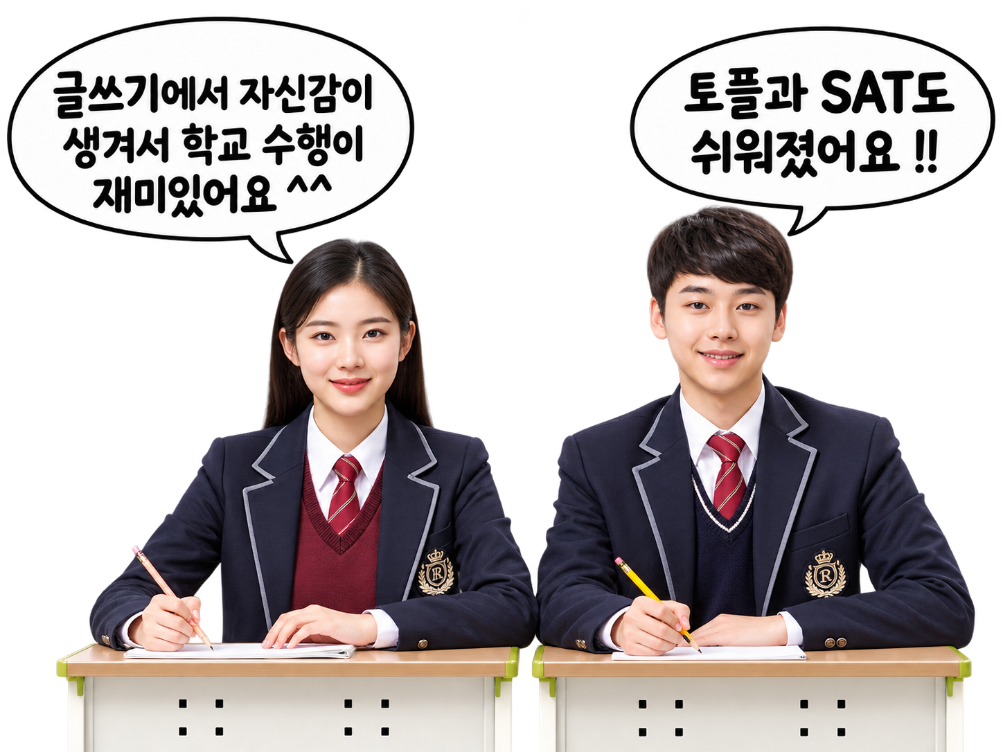 글쓰기에서 자신감이 생겨서 학교 수행이 재미있어요 / 토플과 SAT도 쉬워졌어요